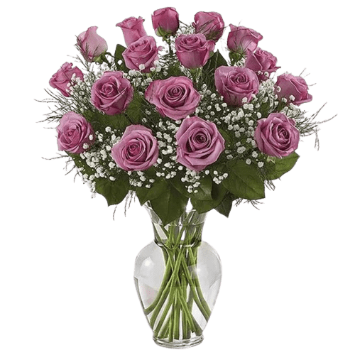 Fresh Flowers Arrangements | Best Online Flower Delivery | Flowers of Dubai Passionate 20 Purple Roses In Vase